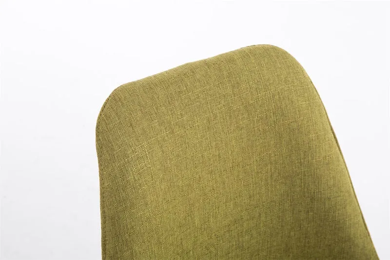 Chaise de salle à manger design scandinave en tissu vert et pieds en bois clair forme carré 10_0003460