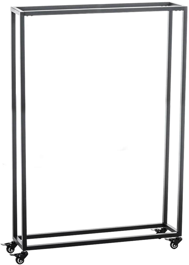 Range-bûches étagère support bois de cheminée sur roulettes 150x80x25 cm en métal noir 10_0003533