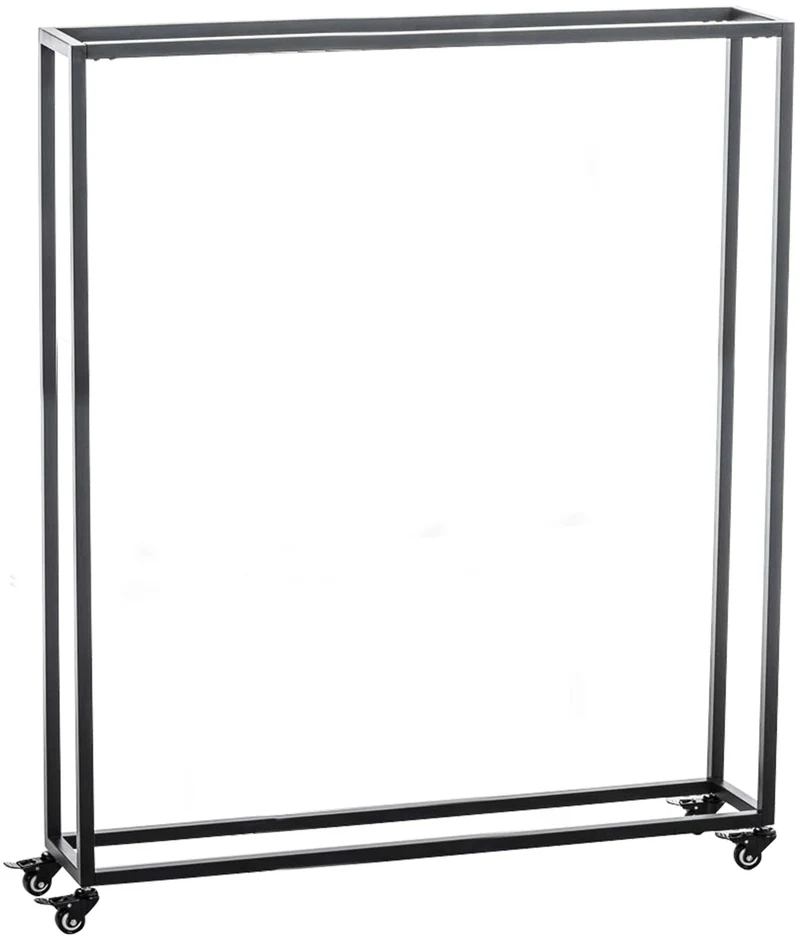 Range-bûches étagère support bois de cheminée sur roulettes 150x100x25 cm en métal noir 10_0003527