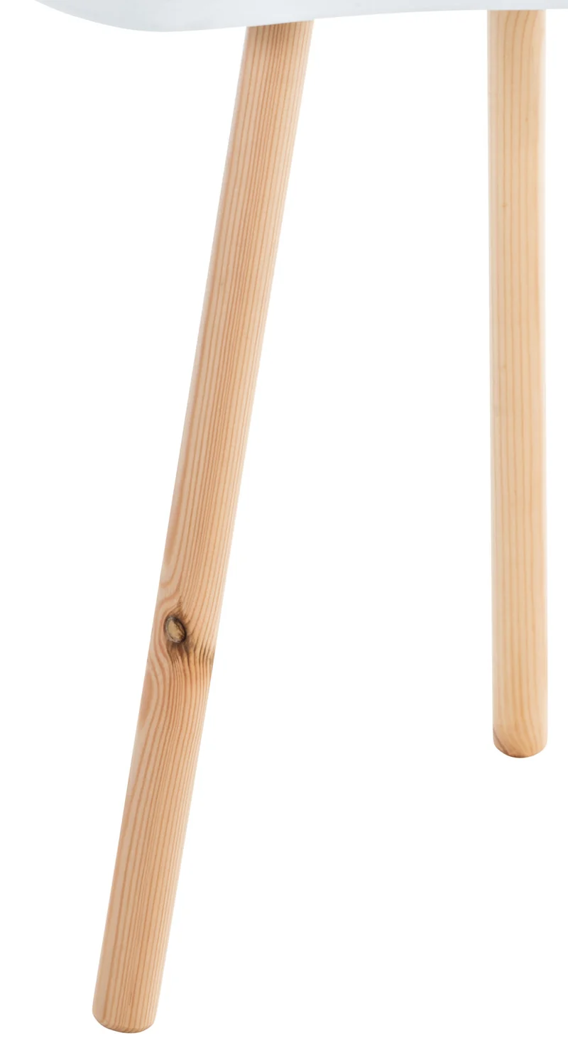 Table d'appoint design scandinave hauteur 54 cm en forme d'haricot en MDF blanc et pieds en bois 10_0005515