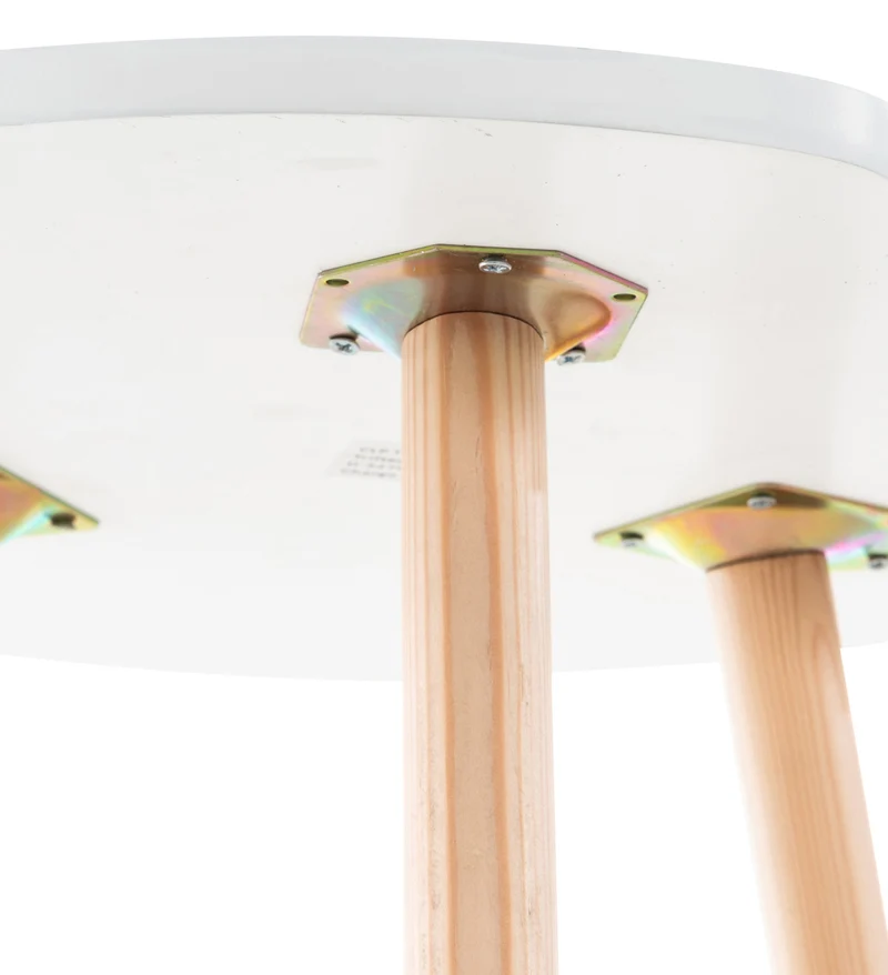 Table d'appoint design scandinave hauteur 54 cm en forme d'haricot en MDF blanc et pieds en bois 10_0005515