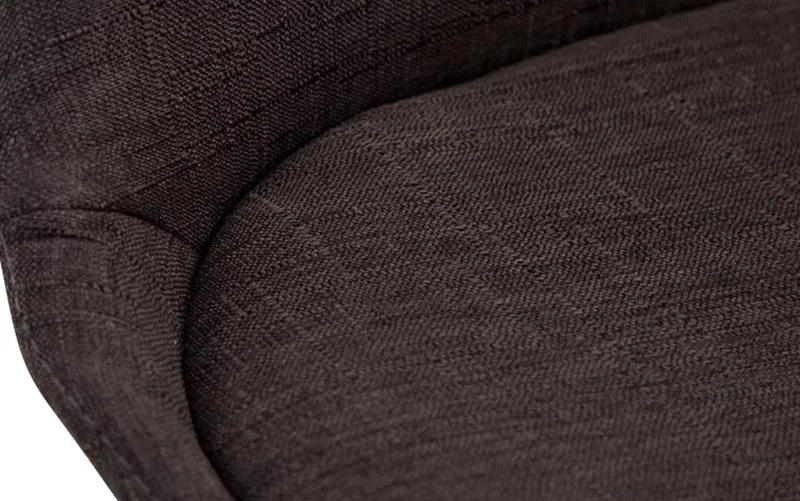 Chaise de salle à manger x1 design scandinave en tissu gris foncé et piètement à 4 pieds en bois clair 10_0003271