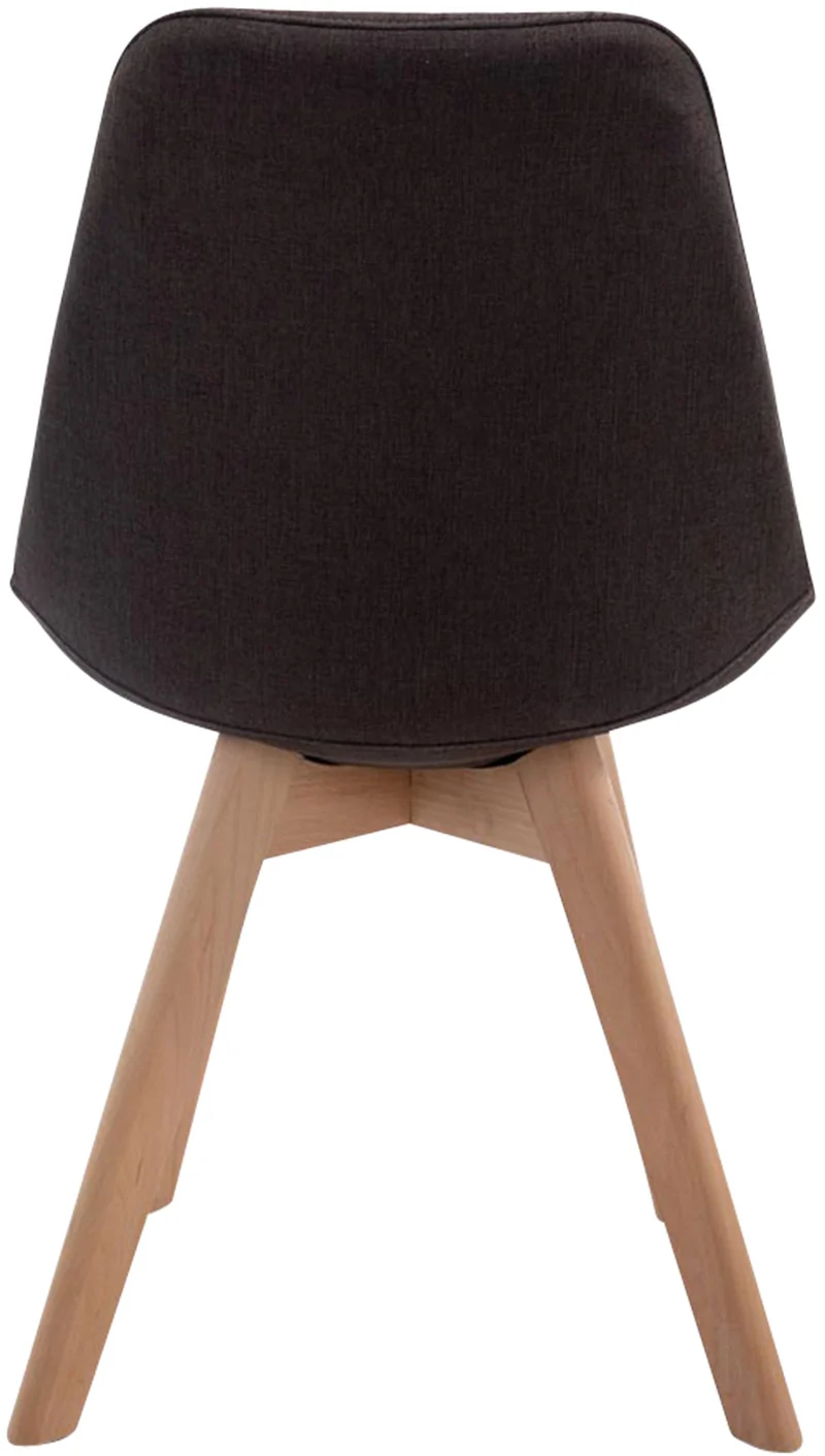 Chaise de salle à manger x1 design scandinave en tissu gris foncé et piètement à 4 pieds en bois clair 10_0003271