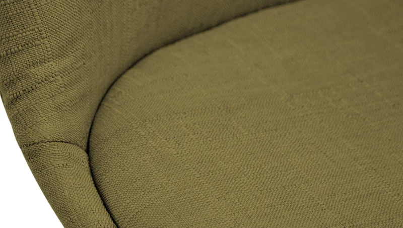 Chaise de salle à manger x1 design scandinave en tissu vert et piètement à 4 pieds en bois clair 10_0003275