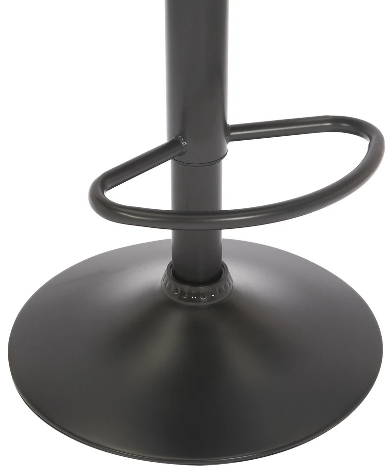 Tabouret de bar x1 pivotant hauteur réglable assise surpiqué en velours noir et métal noir 10_0004998