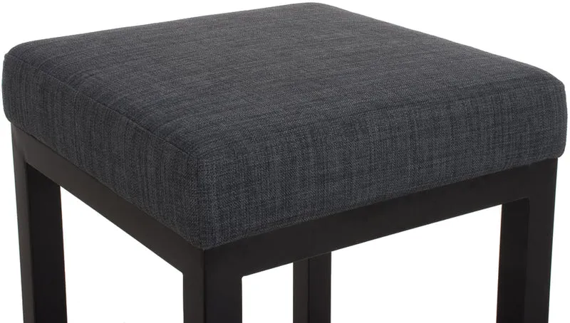 Tabouret de bar x1 avec repose-pieds design simple hauteur d'assise 85 cm en tissu gris foncé et support en métal noir 10_0005413
