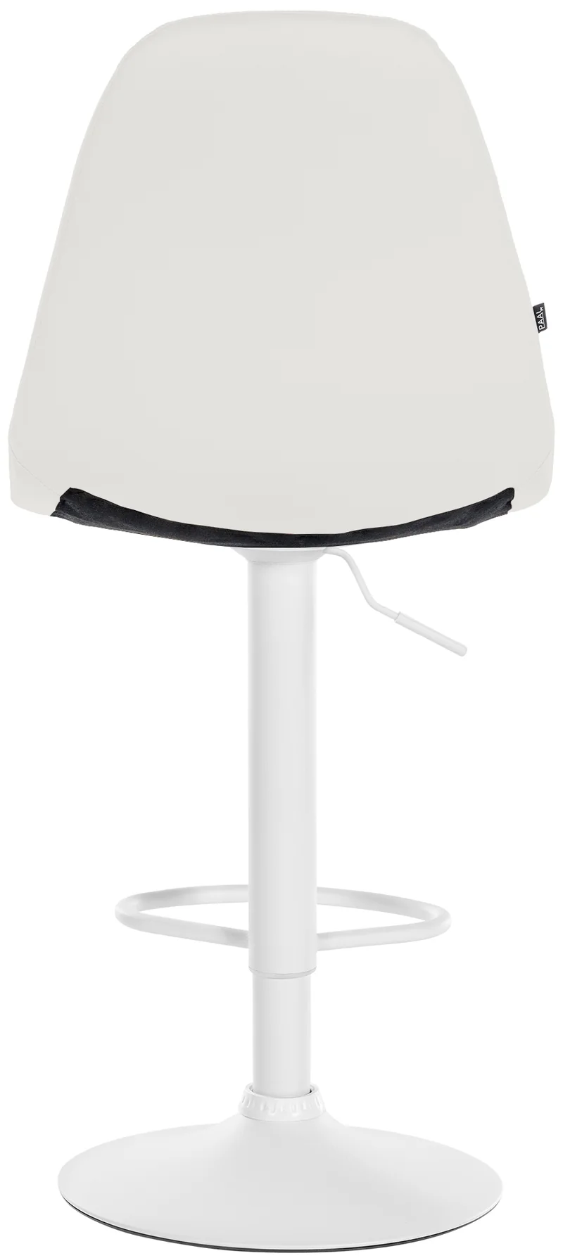 Tabouret de bar x1 avec repose-pieds hauteur réglable pivotant assise en PVC blanc cadre métallique blanc 10_0004835