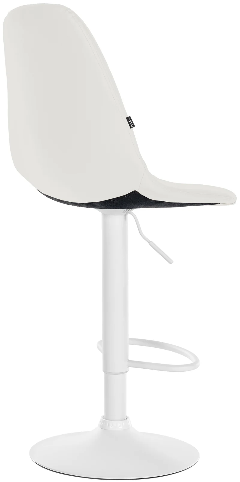 Tabouret de bar x1 avec repose-pieds hauteur réglable pivotant assise en PVC blanc cadre métallique blanc 10_0004835