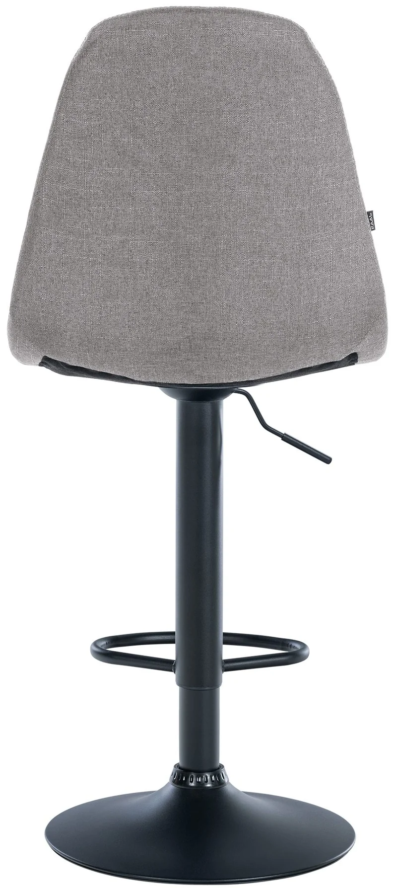 Tabouret de bar x1 avec repose-pieds hauteur réglable pivotant assise en tissu gris cadre métallique noir 10_0004840