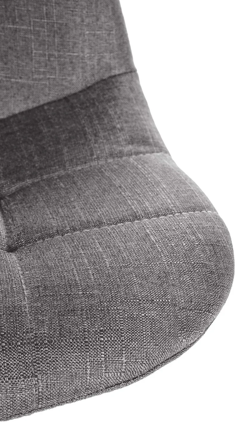 Tabouret de bar x1 avec repose-pieds hauteur réglable pivotant assise en tissu gris cadre métallique chromé 10_0004846