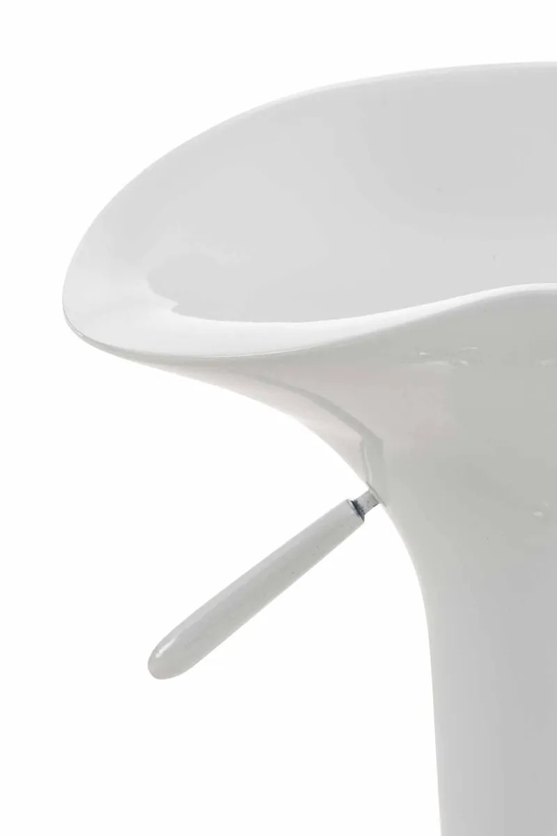 Tabouret de bar x1 avec repose-pieds assise pivotante en plastique blanc et métal chromé 10_0005368