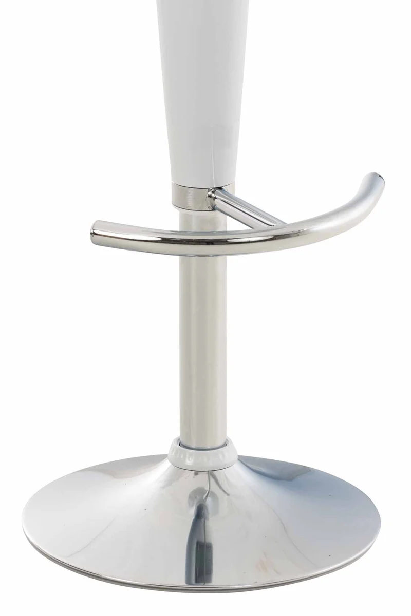 Tabouret de bar x1 avec repose-pieds assise pivotante en plastique blanc et métal chromé 10_0005368