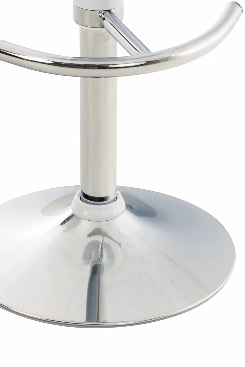 Tabouret de bar x1 avec repose-pieds assise pivotante en plastique blanc et métal chromé 10_0005368