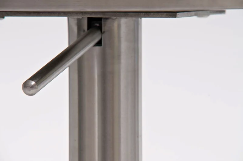 Tabouret de bar x1 avec repose-pieds plaque de base carrée en acier inoxydable assise en PVC blanc 10_0005309