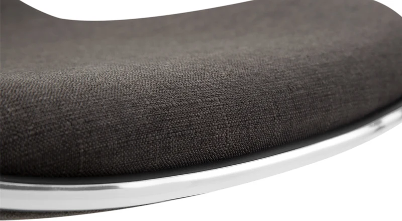 Tabouret de bar x1 assise ergonomique en tissu gris foncé pied en trompette en métal noir 10_0005391