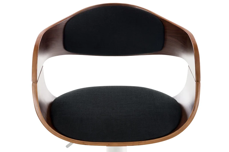 Tabouret de bar x1 design scandinave en tissu noir et structure en bois couleur noyer 10_0005044