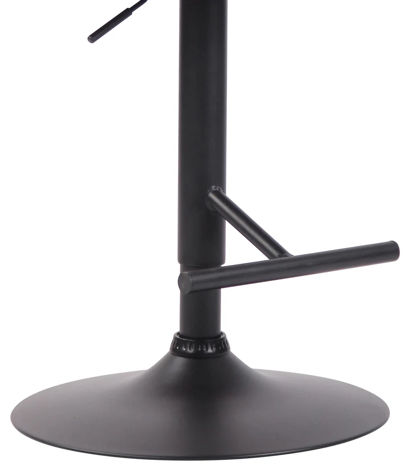 Tabouret de bar design moderne forme œuf capitonné avec repose-pieds en métal noir tissu taupe TDB10331