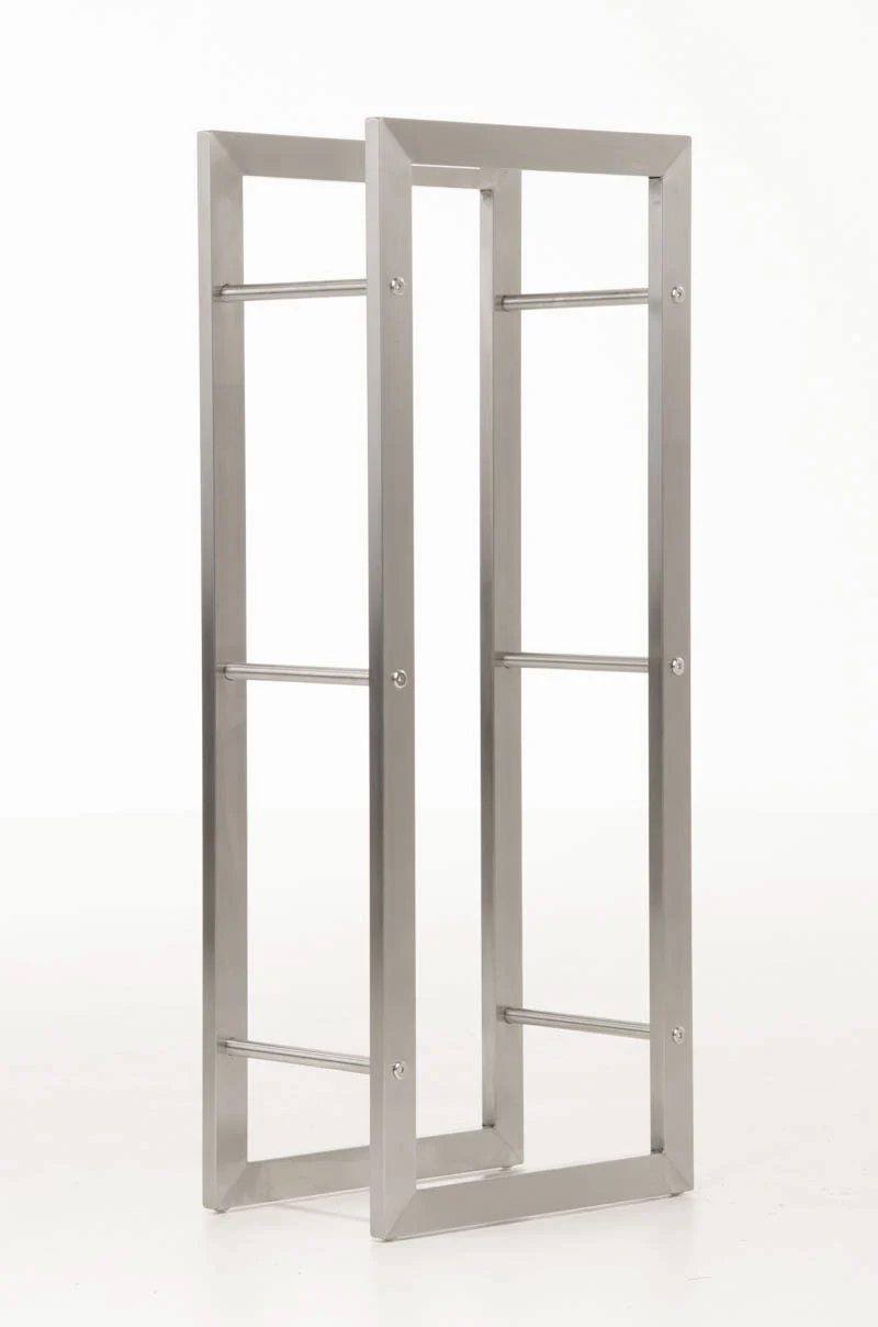 Range-bûches étagère support bois de cheminée 100x60x25 cm en acier inoxydable 10_0003539