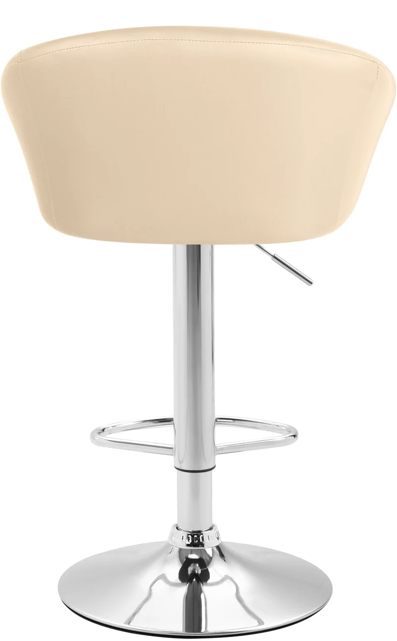 Lot de 2 tabourets de bar chaises hautes design moderne en PVC crème et métal chromé 10_0004348