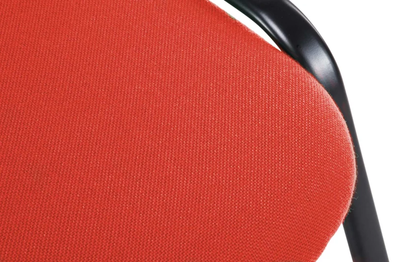 Chaise visiteur empilable zone d'attente en tissu rouge piètement à 4 pieds en métal noir 10_0003400