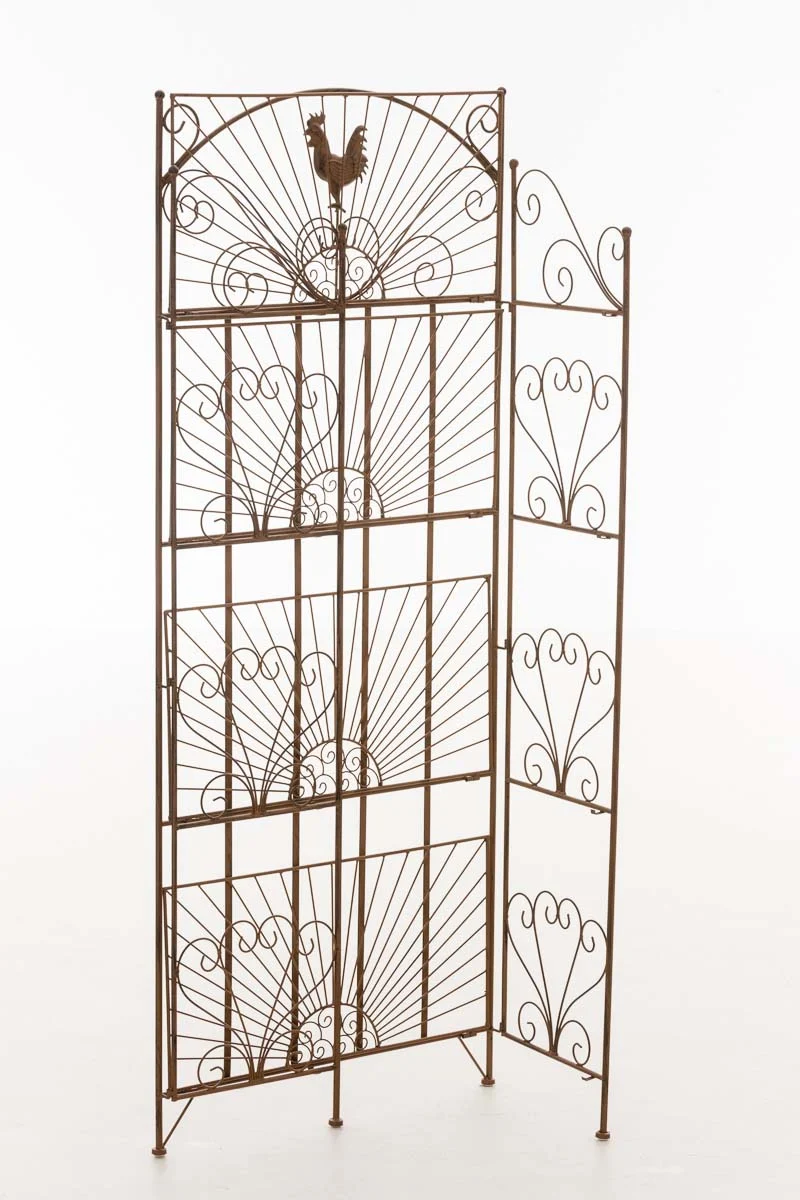 Etagère de rangement support plantes meuble pour terrasse balon salon en métal marron vieilli 10_0003983