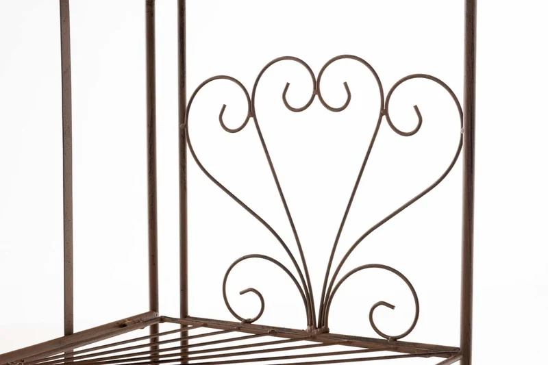 Etagère de rangement support plantes meuble pour terrasse balon salon en métal marron vieilli 10_0003983