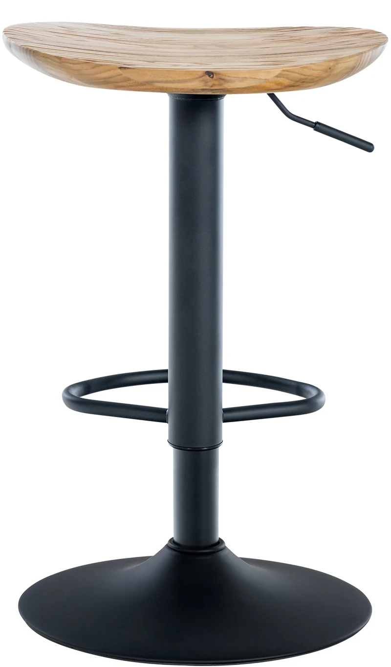 Lot de 4 tabourets de bar pivotant avec repose-pieds assise en bois pieds en métal noir 10_0004518