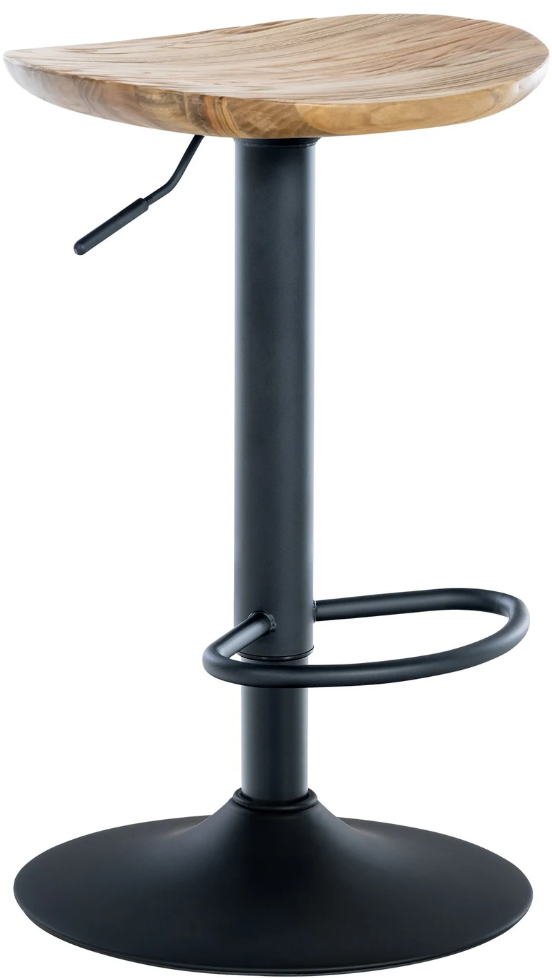 Lot de 4 tabourets de bar pivotant avec repose-pieds assise en bois pieds en métal noir 10_0004518