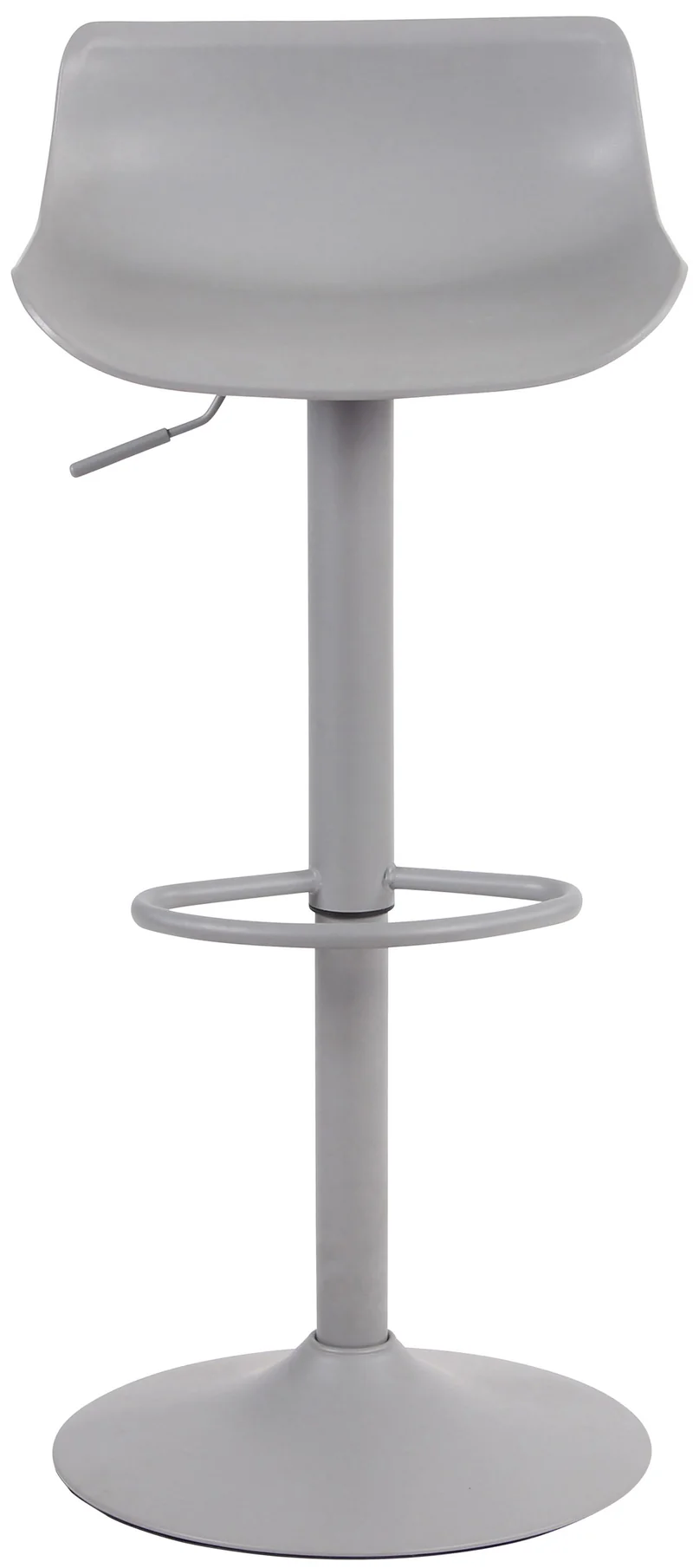Tabouret de bar x1 avec repose-pieds hauteur réglable desing moderne en plastique gris et métal gris 10_0004535
