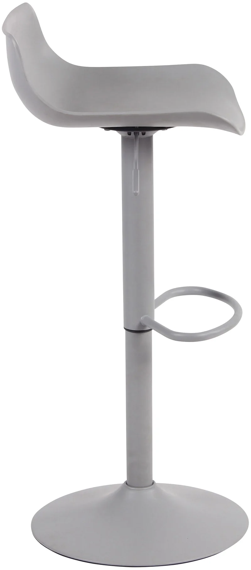 Tabouret de bar x1 avec repose-pieds hauteur réglable desing moderne en plastique gris et métal gris 10_0004535