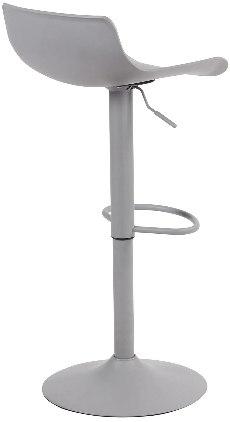 Tabouret de bar x1 avec repose-pieds hauteur réglable desing moderne en plastique gris et métal gris 10_0004535