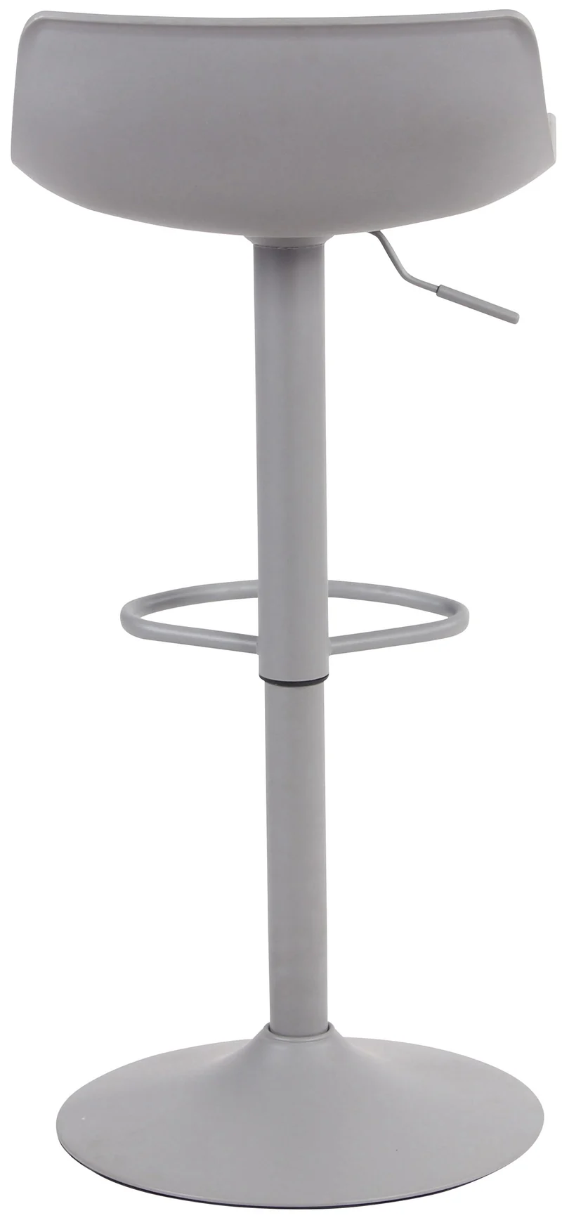 Tabouret de bar x1 avec repose-pieds hauteur réglable desing moderne en plastique gris et métal gris 10_0004535