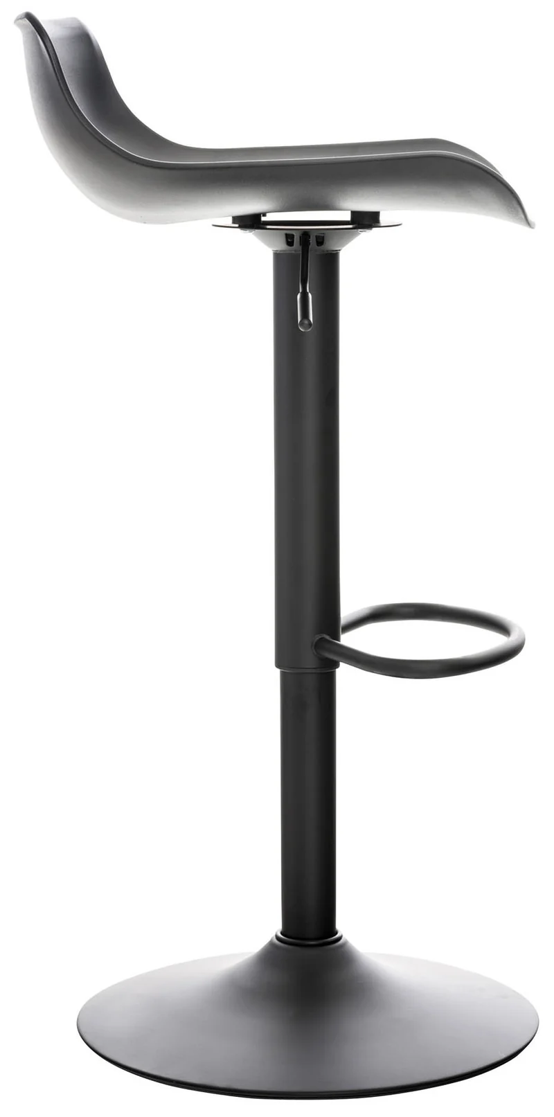Tabourets de bar x4 avec repose-pieds hauteur réglable desing moderne en plastique noir et métal noir 10_0004498