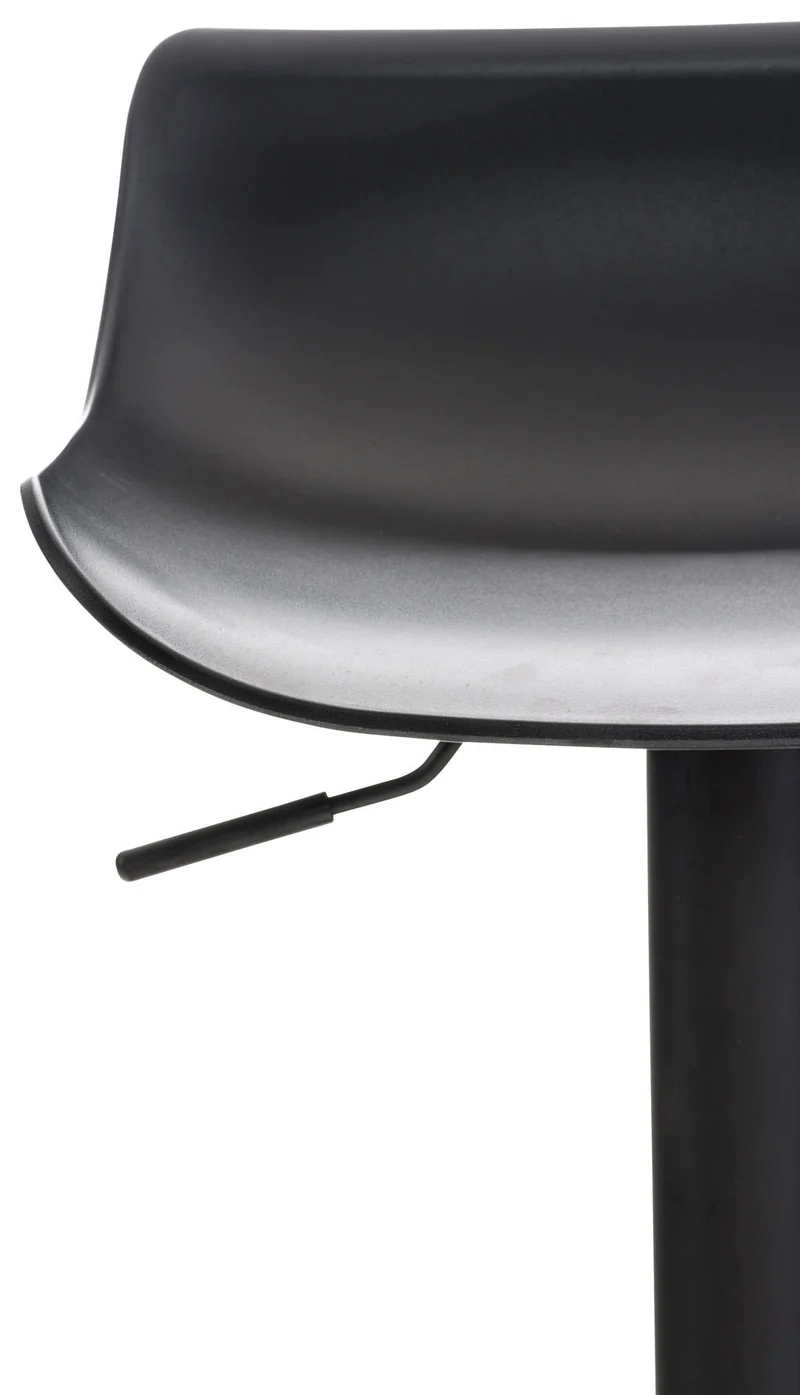 Tabourets de bar x4 avec repose-pieds hauteur réglable desing moderne en plastique noir et métal noir 10_0004498