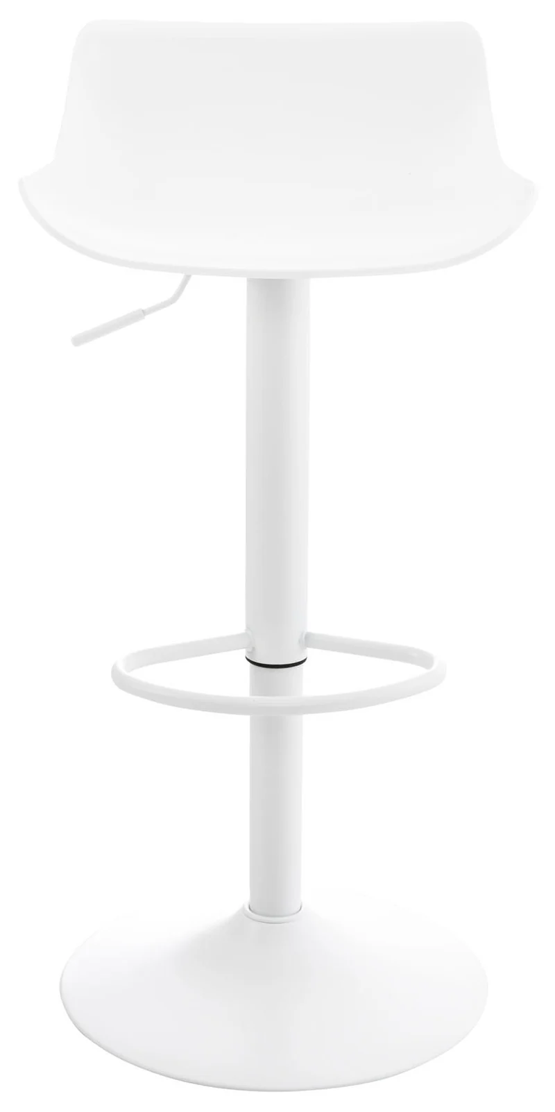 Tabourets de bar x4 avec repose-pieds hauteur réglable desing moderne en plastique blanc et métal blanc 10_0004497