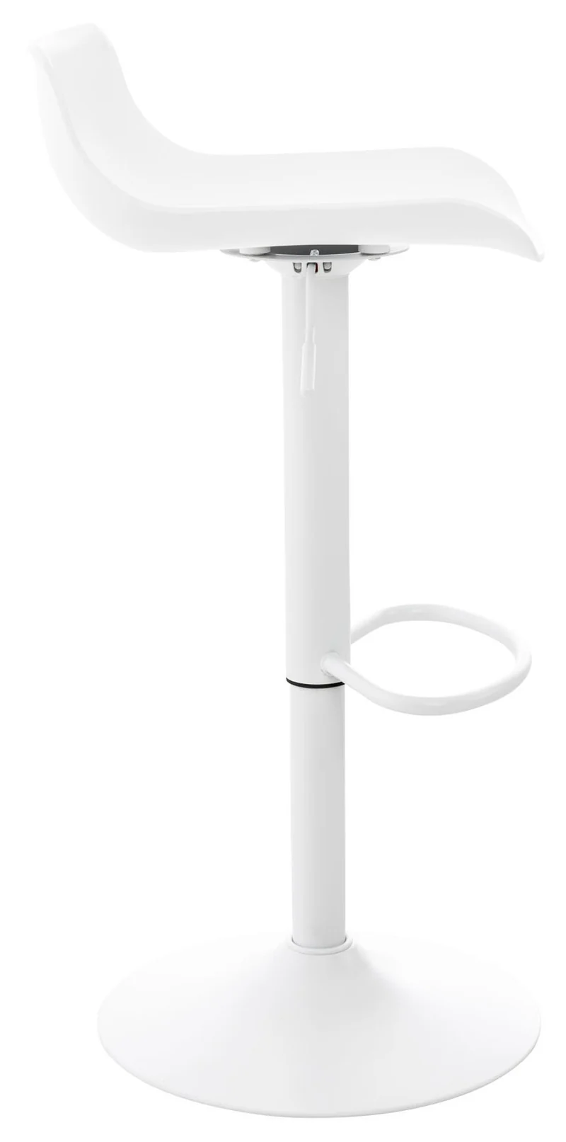 Tabourets de bar x4 avec repose-pieds hauteur réglable desing moderne en plastique blanc et métal blanc 10_0004497