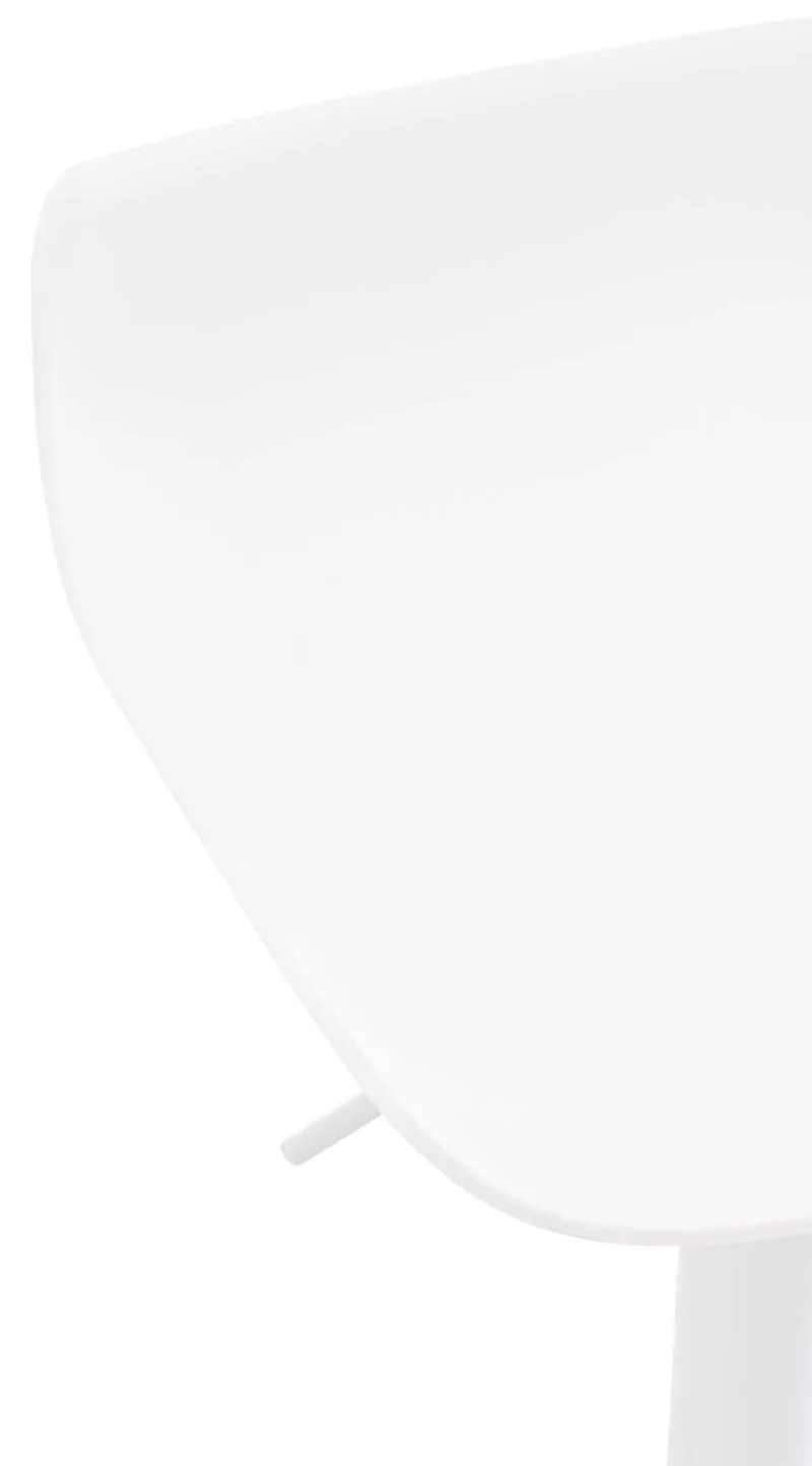 Tabourets de bar x4 avec repose-pieds hauteur réglable desing moderne en plastique blanc et métal blanc 10_0004497