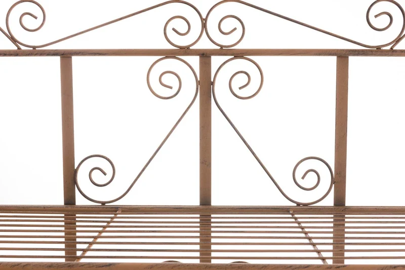 Etagère sur pieds avec 5 niveaux rangement balcon terrasse salon pliable en métal marron vieilli 10_0003970