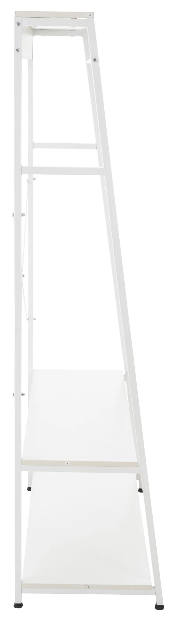 Meuble de rangement entrée porte-vêtements étagère penderie en bois blanc et métal blanc 10_0003598