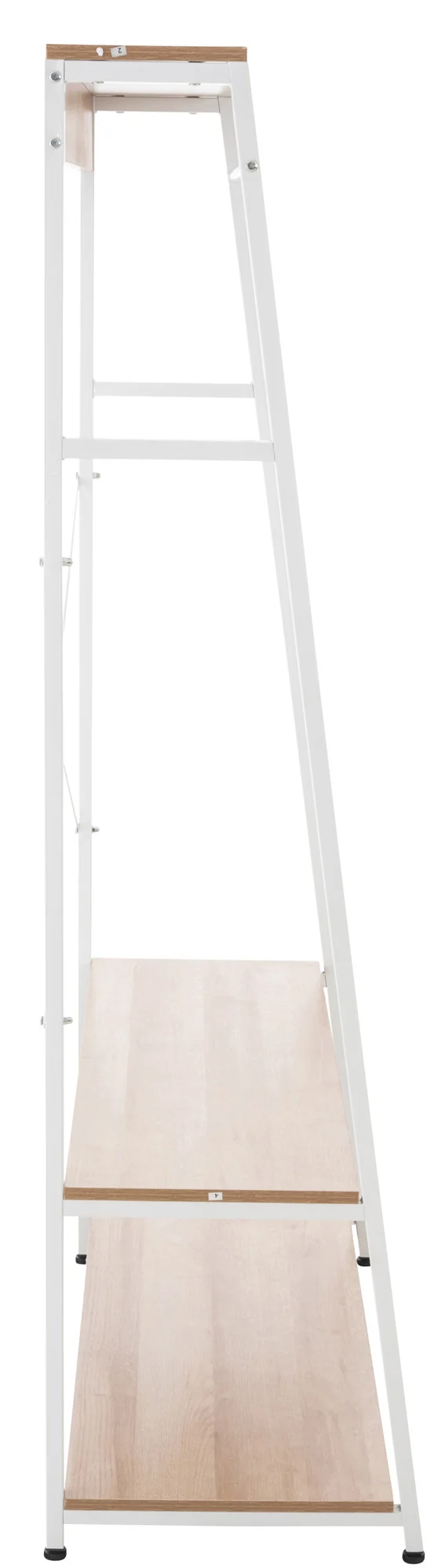 Meuble de rangement entrée porte-vêtements étagère penderie en bois et métal blanc 10_0003597