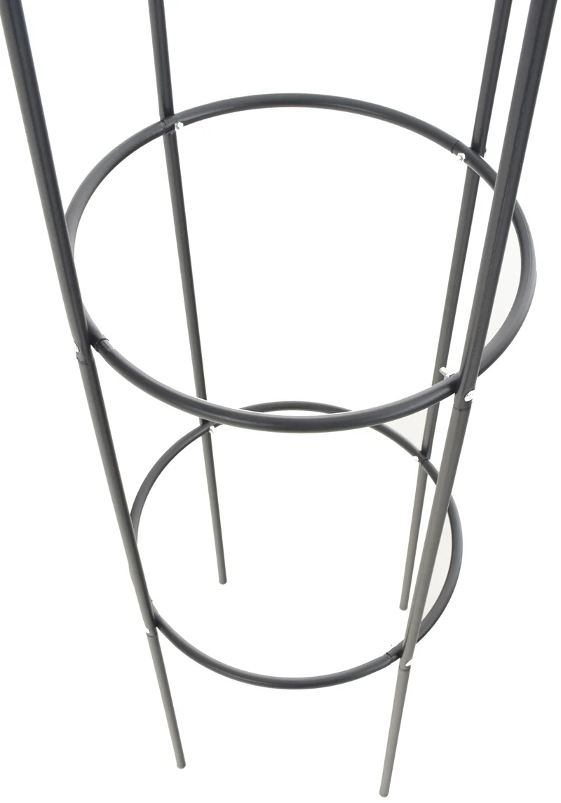 Lot de 2 treillis de jardin en métal laqué noir 190 × Ø 38 cm stables et faciles à planter 10_0003859