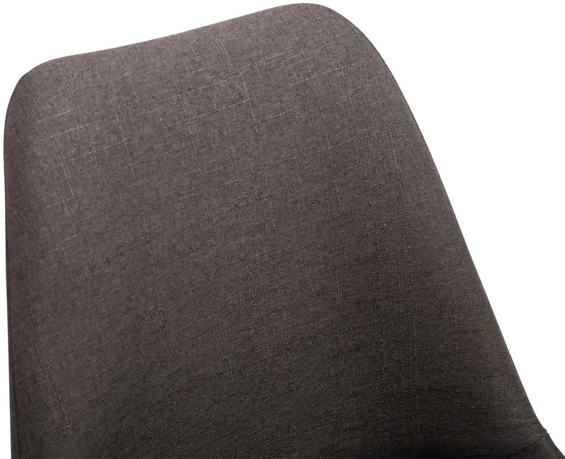 Chaise de salle à manger x1 pivotante hauteur réglable en tissu gris foncé et pied trompette en métal noir 10_0003770