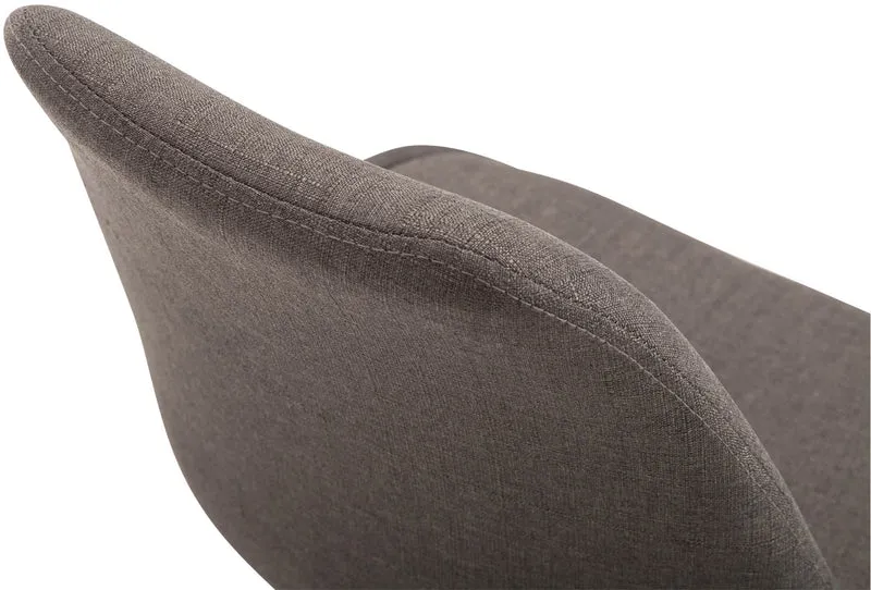 Chaise de salle à manger x1 pivotante hauteur réglable en tissu gris foncé et pied trompette en métal noir 10_0003770