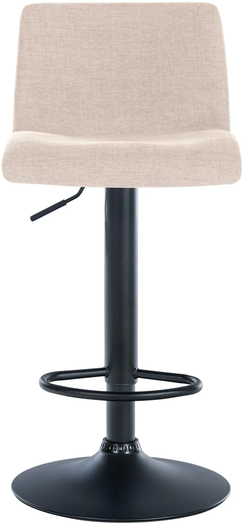 Tabouret de bar x1 design simple avec repose-pieds en tissu crème pieds en métal noir 10_0004556