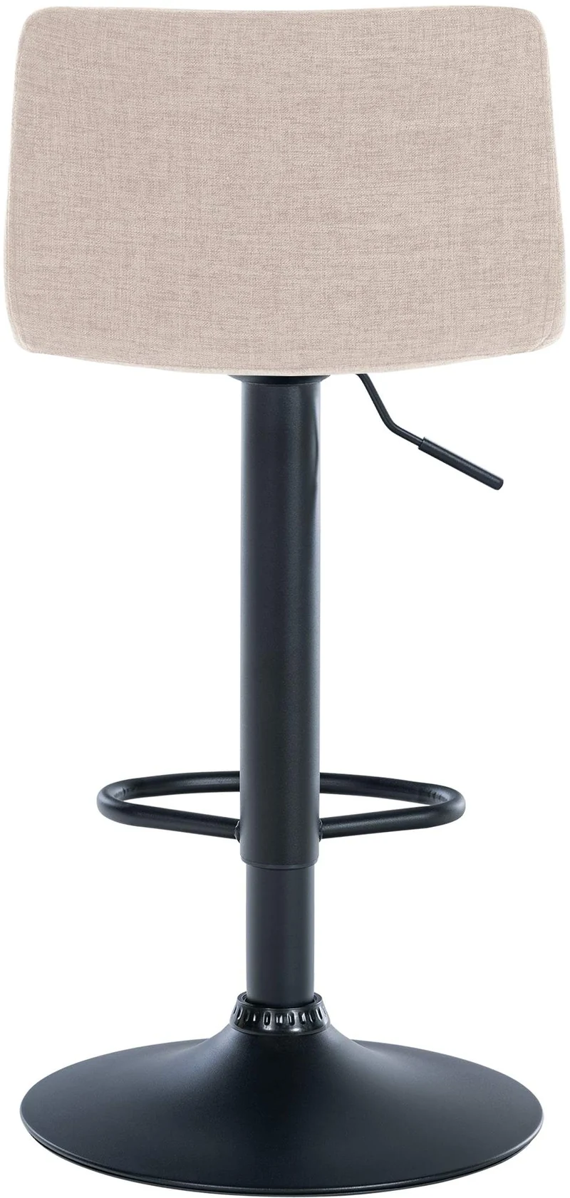 Tabouret de bar x1 design simple avec repose-pieds en tissu crème pieds en métal noir 10_0004556