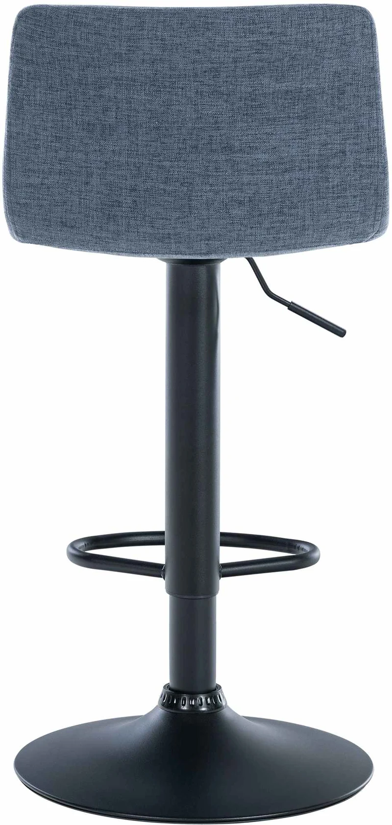 Tabouret de bar x1 design simple avec repose-pieds en tissu bleu pieds en métal noir 10_0004555
