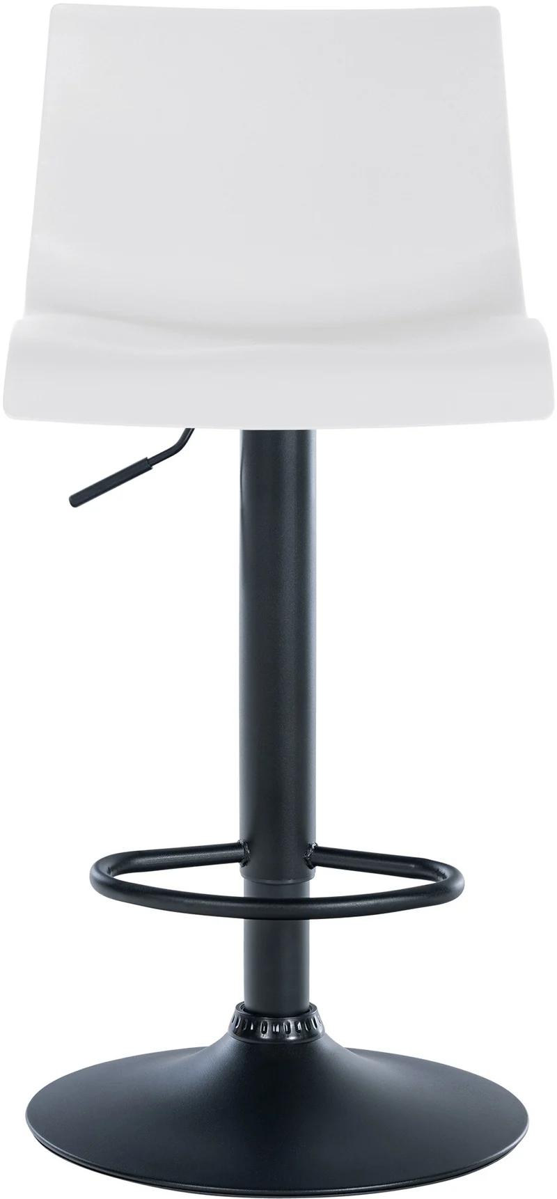 Tabouret de bar x1 design simple avec repose-pieds en plastique blanc pieds en métal noir 10_0004553