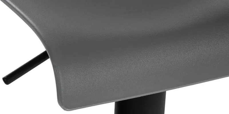 Tabouret de bar x1 design simple avec repose-pieds en plastique gris pieds en métal noir 10_0004550
