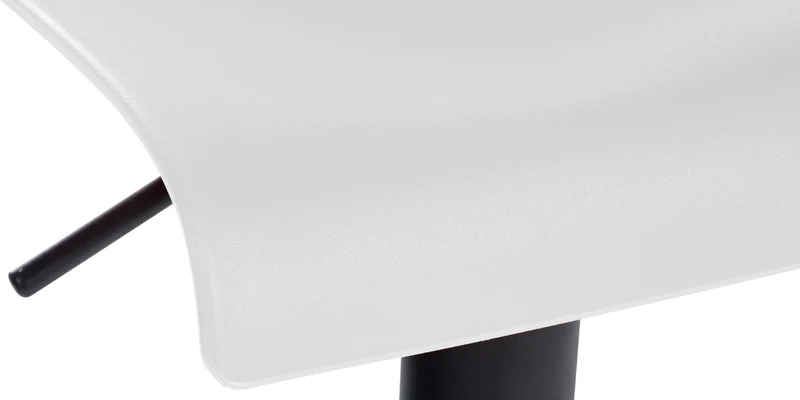 Lot de 2 tabourets de bar design simple avec repose-pieds en plastique blanc pieds en métal noir 10_0004048