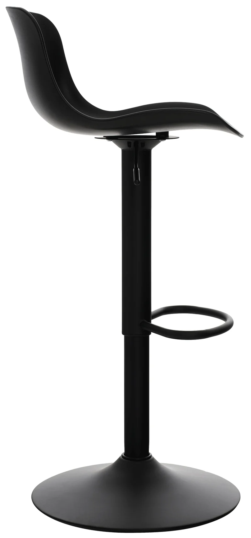 Tabouret de bar x1 hauteur réglable et siège pivotant avec siège en plastique noir métal noir 10_0004530